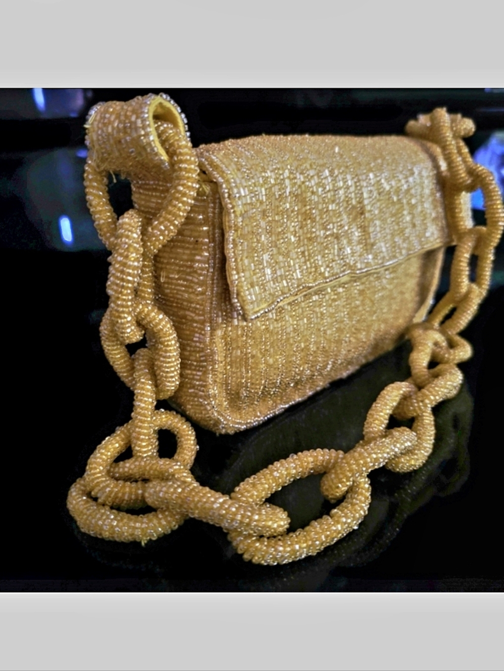 Glass Bead ANTHROPOLOGIE Fiona Bag Chain Edition In Yellow Gold  Authentic